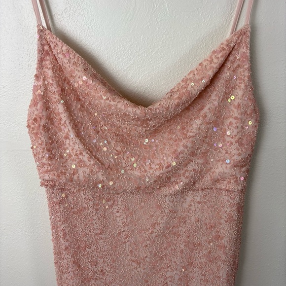 NWOT Anthropologie Forever That Girl Dunne Beaded Midi Dress Blush Pink Size 14 - Picture 4 of 9